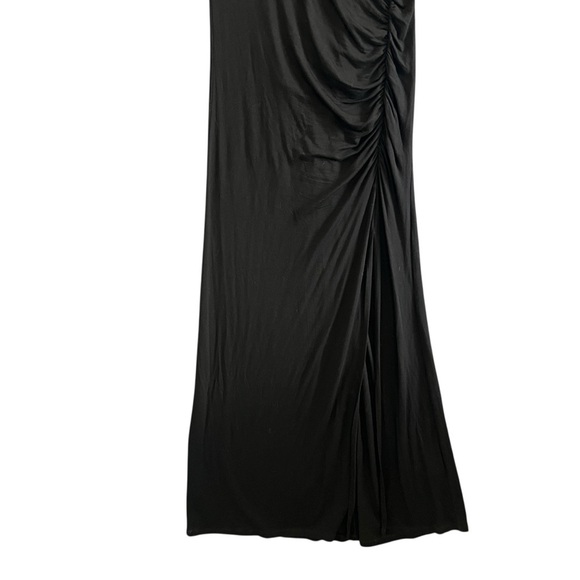 YOUNG FABULOUS & BROKE Tulola Ruched Side Slit Maxi Dress Black Small NWOT - Picture 3 of 11